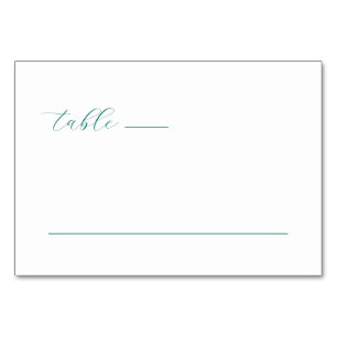 Numéro De Table Panneau de table minimaliste sarcelle sereine