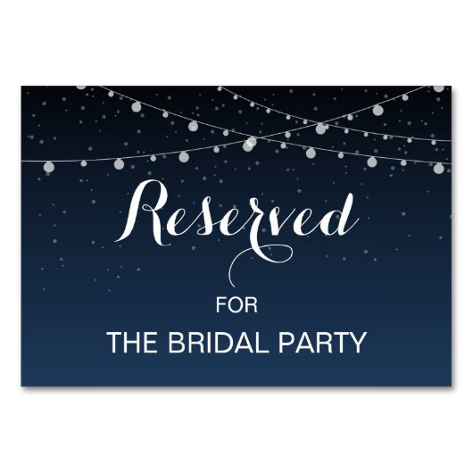 Numéro De Table Panneau de table réservée Starry Night Rustic Mari (Dos)