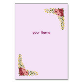 Numéro De Table Panneau de tente de table (Dos)