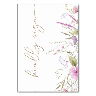Numéro De Table Panneau du Baby shower de prairie fleur sauvage