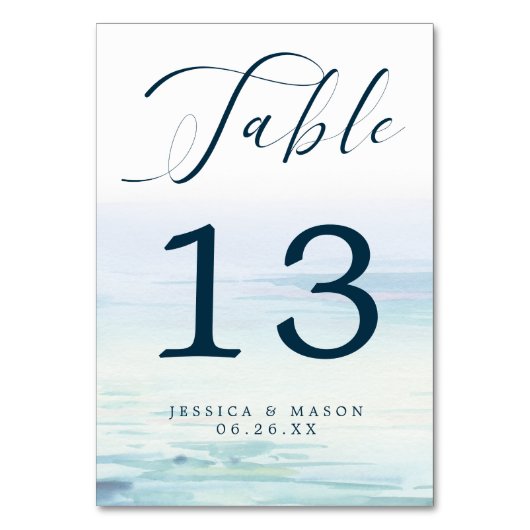 Numéro De Table Panneau du Mariage de plage (Dos)