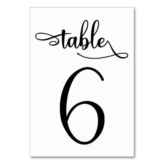Numéro De Table Panneau mariage 3.5x5 | Tableau 6 (Par défaut)