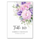 Numéro De Table Panneau Mariage de la table florale rose violet (Par défaut)