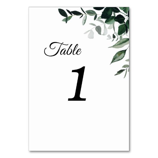 Numéro De Table Panneau Neutre Mariage Botanique Numéro de tableau (Par défaut)