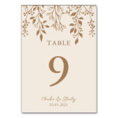 Numéro De Table Panser les fleurs Feuillage Chaud Romantique Boho  (Dos)