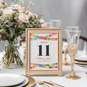 Numéro De Table Papel Picado Élégant Coloré Boda Mariage Espagnol