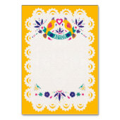 Numéro De Table Papel Picado Jaune Nuestra Boda Mariage Espagnol (Dos)