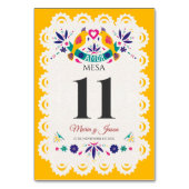 Numéro De Table Papel Picado Jaune Nuestra Boda Mariage Espagnol (Par défaut)