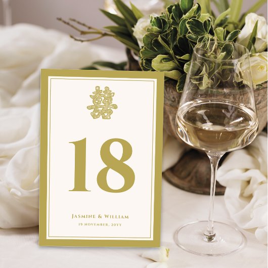 Numéro De Table Papier floral coupé Double bonheur Mariage chinois