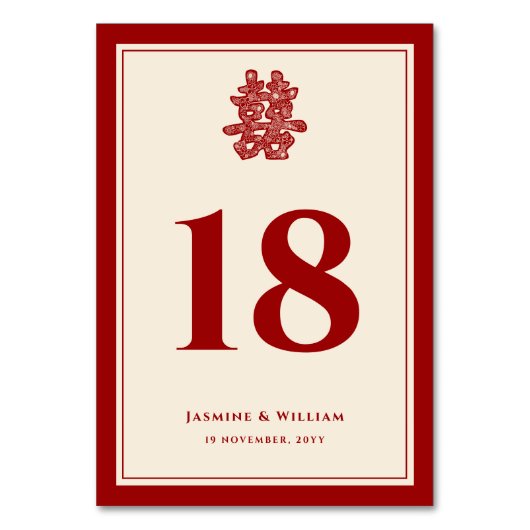 Numéro De Table Papier floral coupé Double bonheur Mariage chinois (Dos)