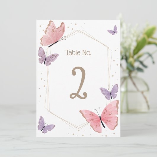 Numéro de table papillon (Debout devant)