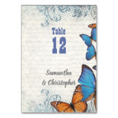 Numéro De Table papillon bleu vintage (Dos)