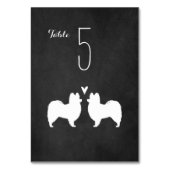 Numéro De Table Papillon Chien Silhouettes Réception de mariage (Dos)