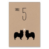 Numéro De Table Papillon Chien Silhouettes Réception de mariage (Dos)
