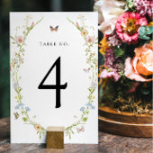 Numéro de table Papillon Fleur Sauvage