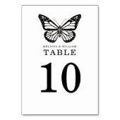 Numéro De Table Papillon noir et blanc de mariage (Dos)