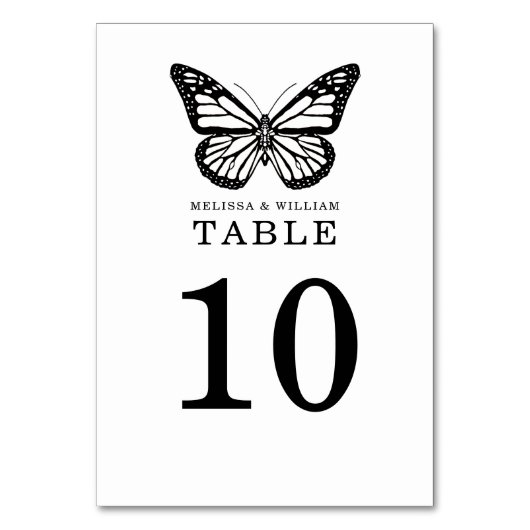 Numéro De Table Papillon noir et blanc de mariage (Par défaut)