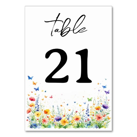 Numéro De Table Papillons du jardin fleuri de printemps Numéros de (Par défaut)