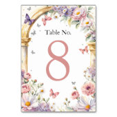 Numéro De Table Papillons Fleurs Lilac Quinceañera (Dos)