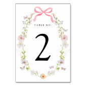 Numéro De Table Papillons Fleurs sauvages roses Numéro de tableau (Dos)
