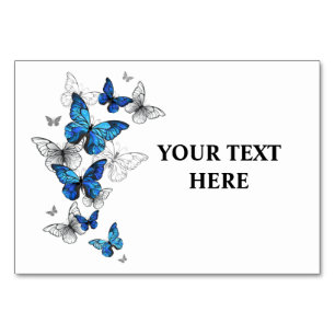 Numéro De Table Papillons volants bleus Morpho