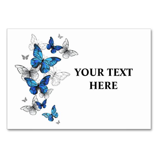 Numéro De Table Papillons volants bleus Morpho (Devant)