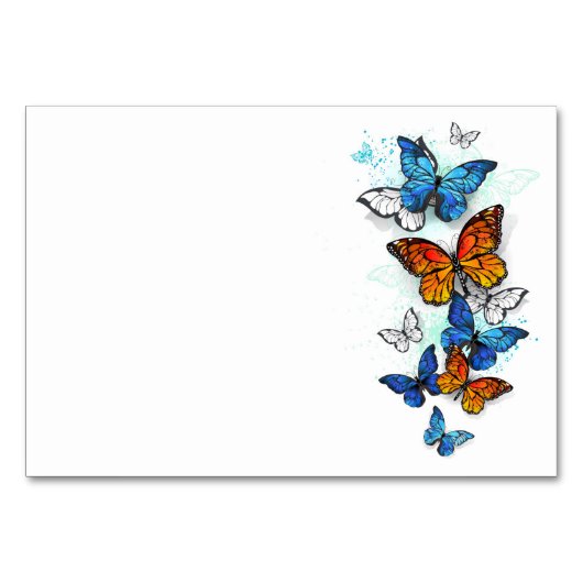 Numéro De Table Papillons volants Morpho et Monarch (Devant)