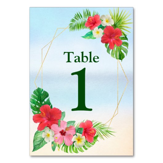 Numéro De Table Paradis tropical Mariage floral (Par défaut)