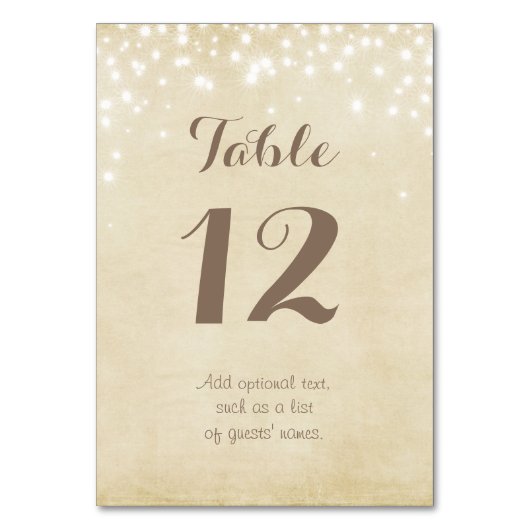 Numéro De Table Parchemin (Par défaut)