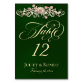 Numéro De Table Parchemin de rose - Émeraude (Dos)