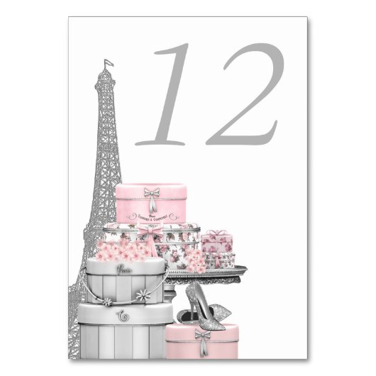 Numéro de table Paris rose (Par défaut)