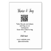 Numéro De Table Partager et marquer sur Instagram scan QR ajouter  (Dos)