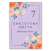 Numéro De Table Parti de retraite de l'aquarelle florale chic roma (Par défaut)