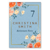 Numéro De Table Parti de retraite de l'Elégant Floral Moderne (Par défaut)