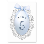 Numéro De Table Parties scintillant Argent Cadre Bleu Bow Numéro d (Dos)