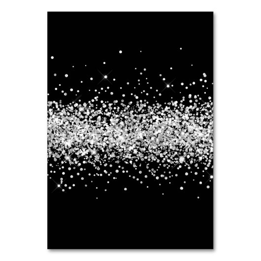 Numéro De Table Parties scintillant Argent Noir Nom individuel Pla (Dos)