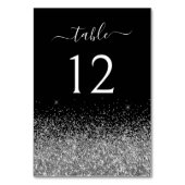 Numéro De Table Parties scintillant argentée brillante Noir Élégan (Par défaut)