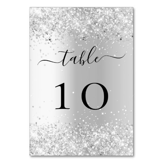 Numéro De Table Parties scintillant blanche argentée scintille gla (Dos)