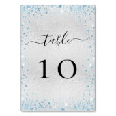 Numéro De Table Parties scintillant bleu clair argent brille l'hiv (Dos)