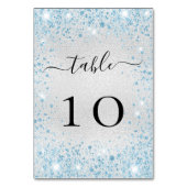 Numéro De Table Parties scintillant bleu clair argenté scintille g (Dos)