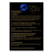 Numéro De Table Parties scintillant Bleue et Instructions pour la (Dos)