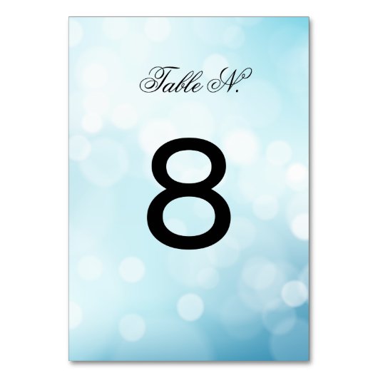 Numéro De Table Parties scintillant bleue sophistiquée MARIAGE NUM (Dos)
