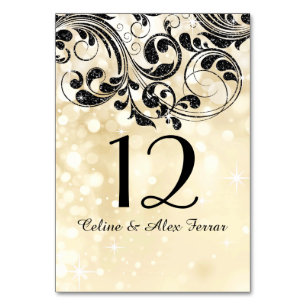 Numéro De Table Parties scintillant Curlico sur Faux Metallic Boke