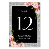 Numéro De Table Parties scintillant d'argent étincelle Mariage Flo (Dos)