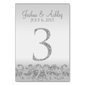 Numéro De Table Parties scintillant d'argent Look Mariage Numéros  (Par défaut)