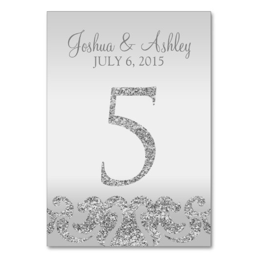Numéro De Table Parties scintillant d'argent Look Mariage Numéros  (Par défaut)