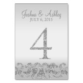 Numéro De Table Parties scintillant d'argent Look Mariage Numéros  (Dos)