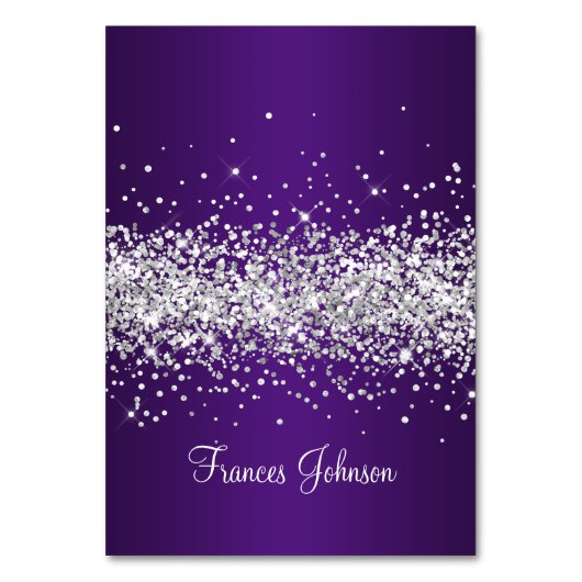 Numéro De Table Parties scintillant d'argent Royal violet Ombre No (Par défaut)