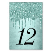 Numéro De Table Parties scintillant de la pointe de dérive | Aqua  (Dos)