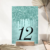 Numéro De Table Parties scintillant de la pointe de dérive | Aqua 